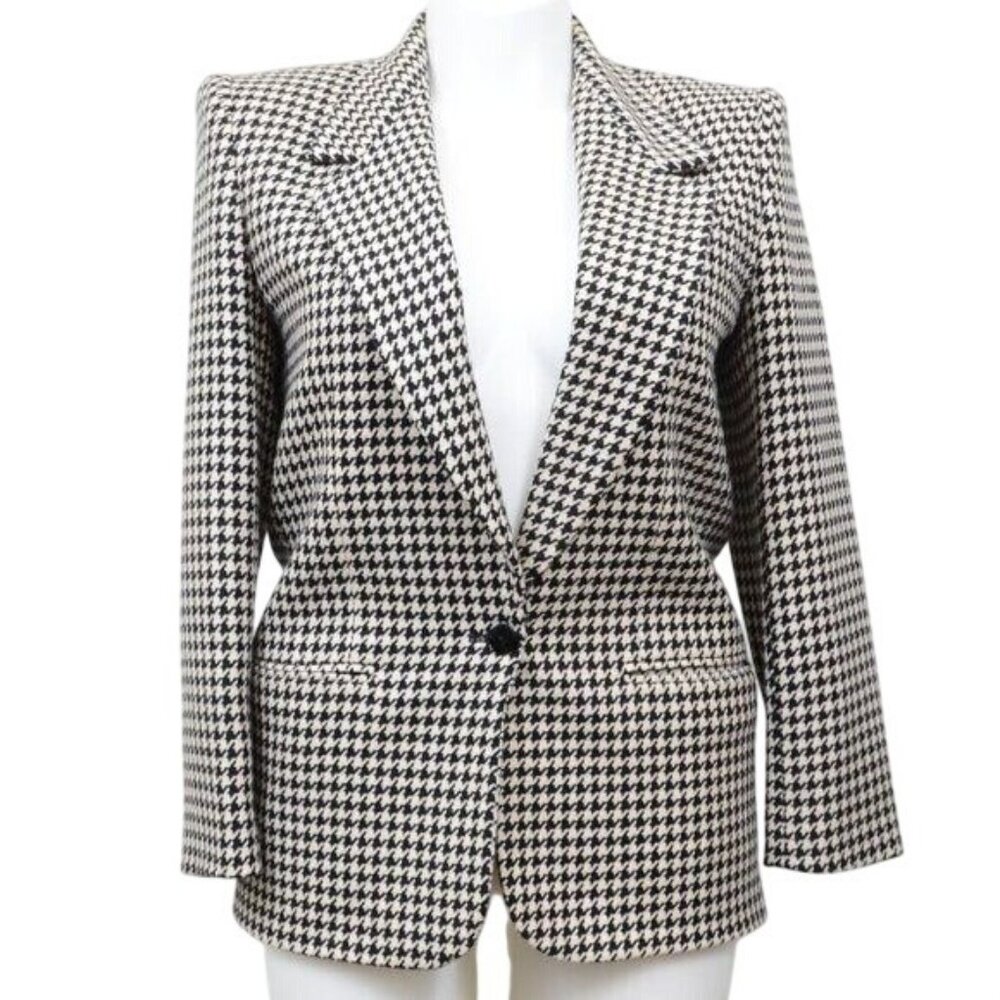 Vtg Giorgio Sant'angelo 100% Wool Women’s Size‎ 10 Houndstooth  Business Office